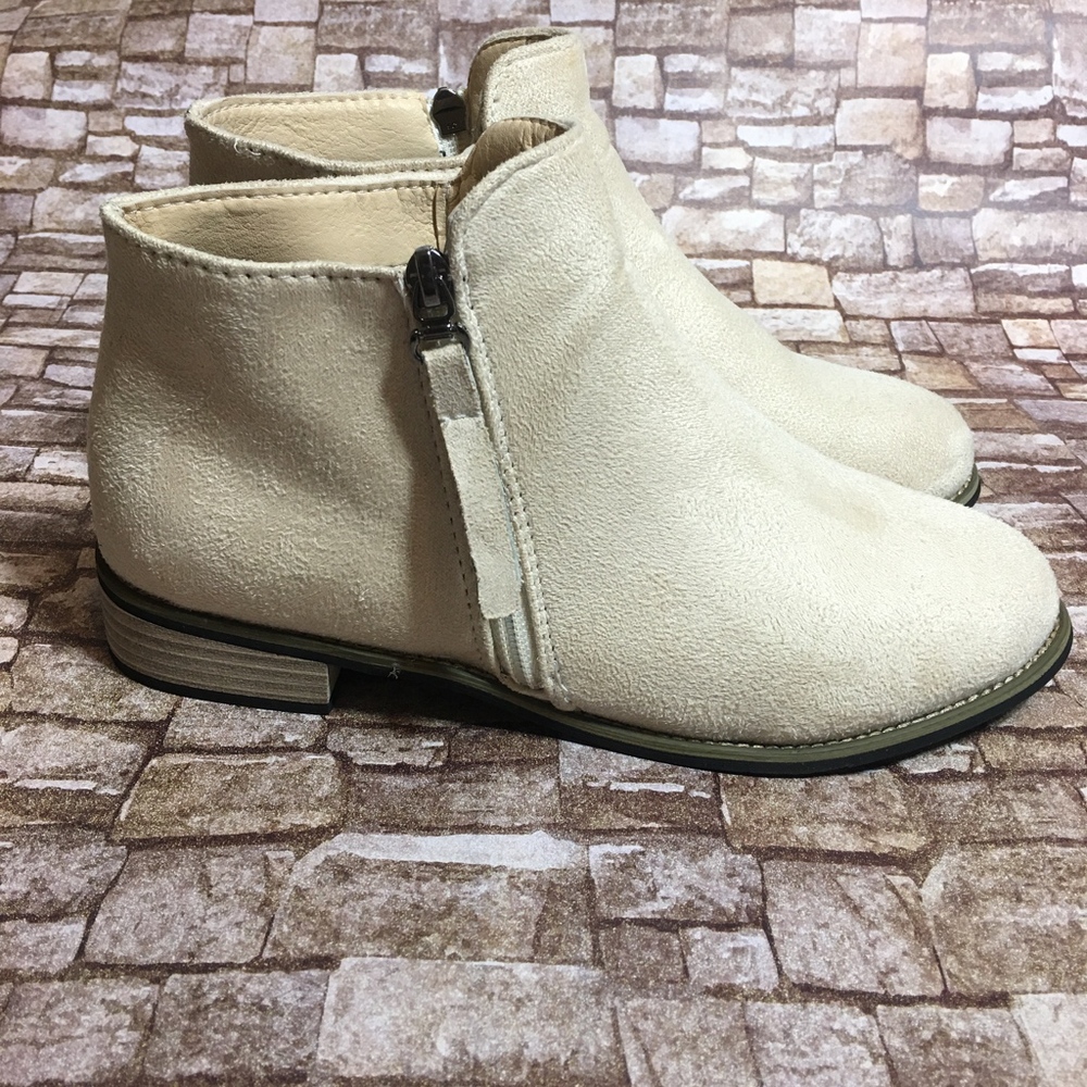 Off-White Ivory Suede Ankle Booties 8.5 - Picture 3 of 8